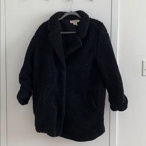 H&M Black Sherpa Teddy Jacket